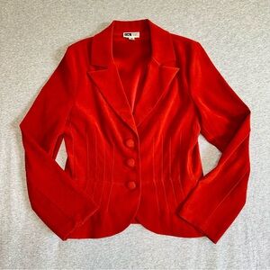 I.N. Studio Petite 10P Blazer Burnt Orange Structured Pleated Waist Vintage